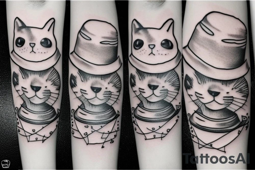 Cat with a hat tattoo idea