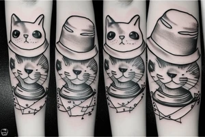 Cat with a hat tattoo idea