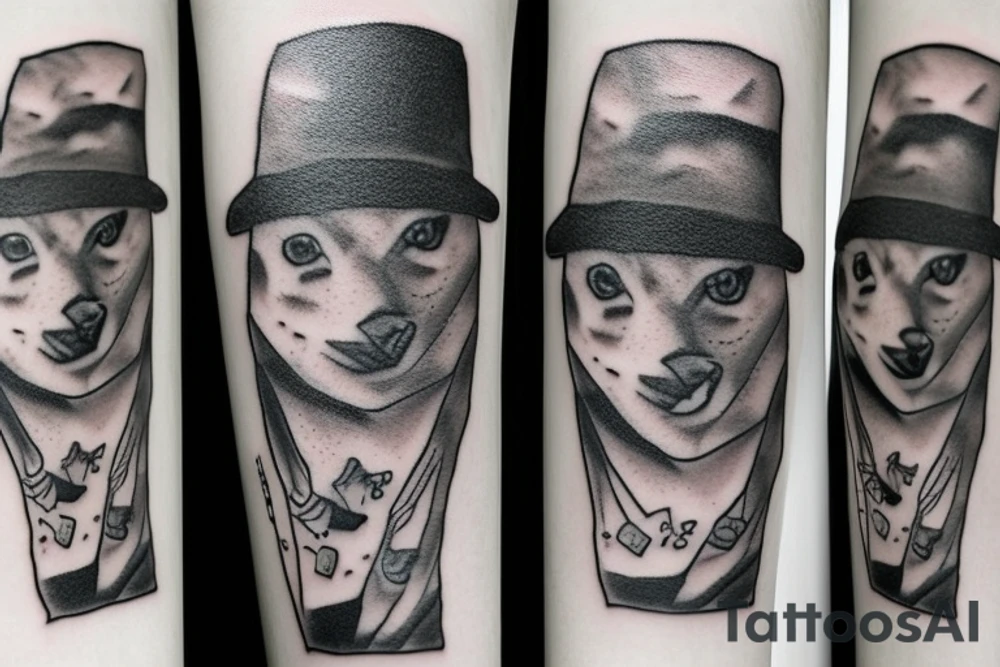 Cat with a hat tattoo idea