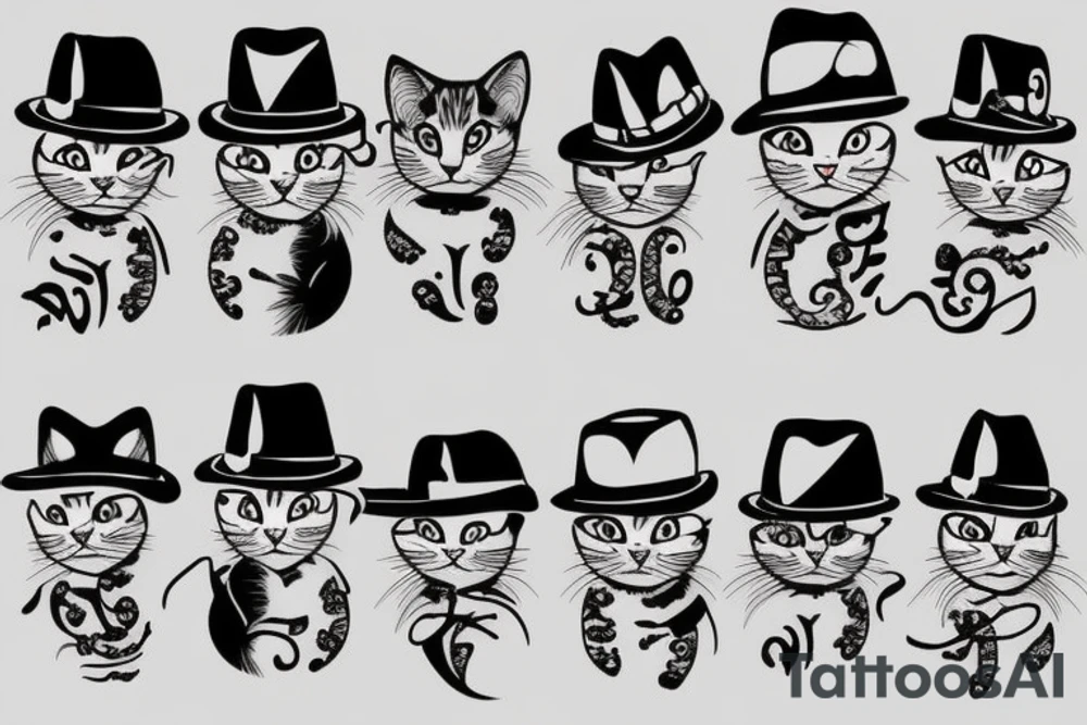 Cat with a hat tattoo idea