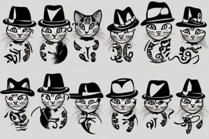 Cat with a hat tattoo idea