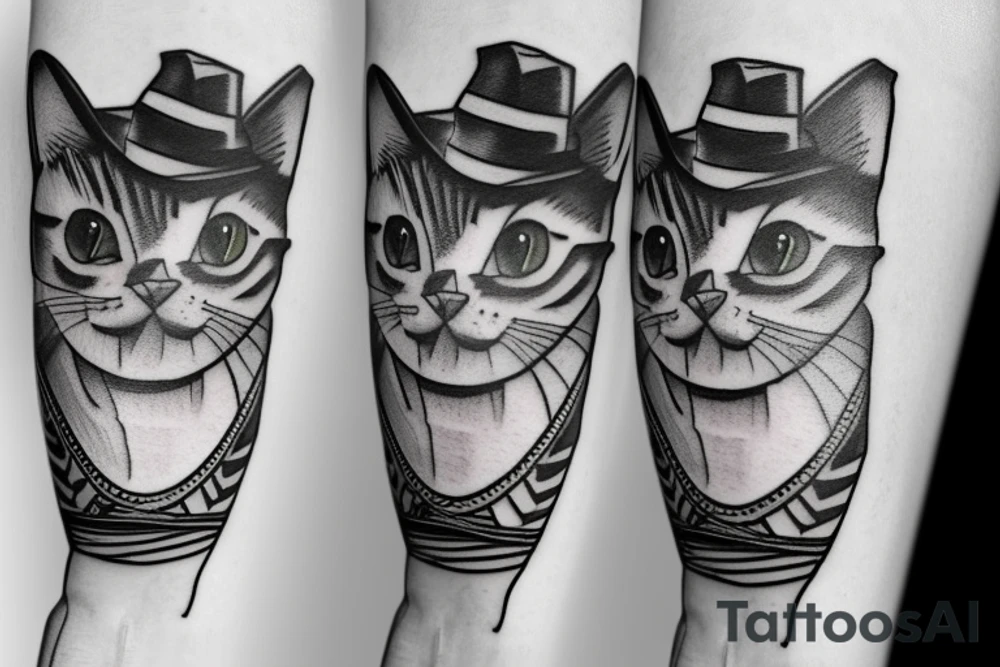 Cat with a hat tattoo idea