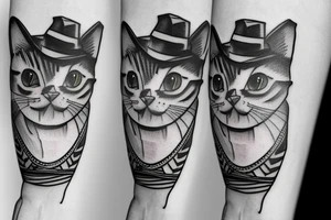 Cat with a hat tattoo idea