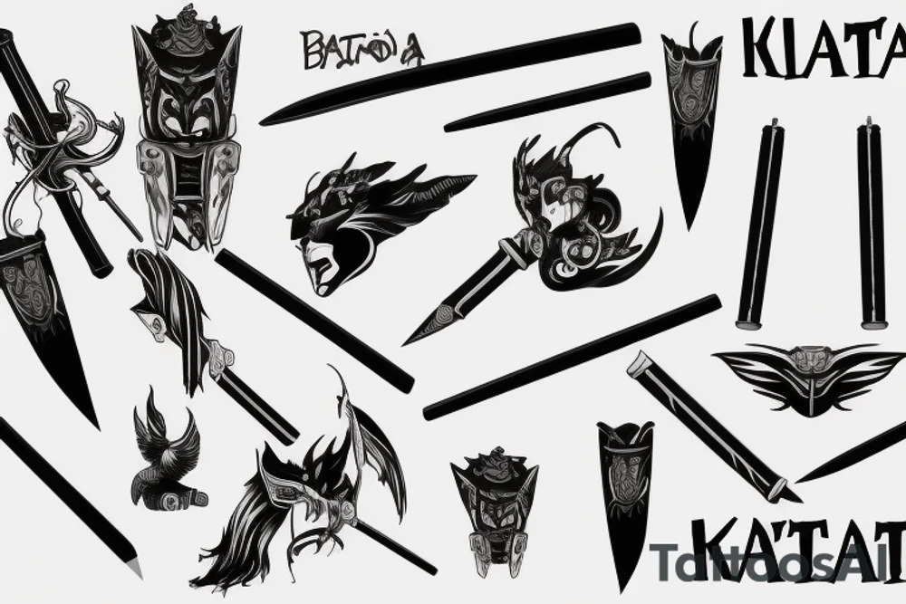 katana blade handle tattoo idea
