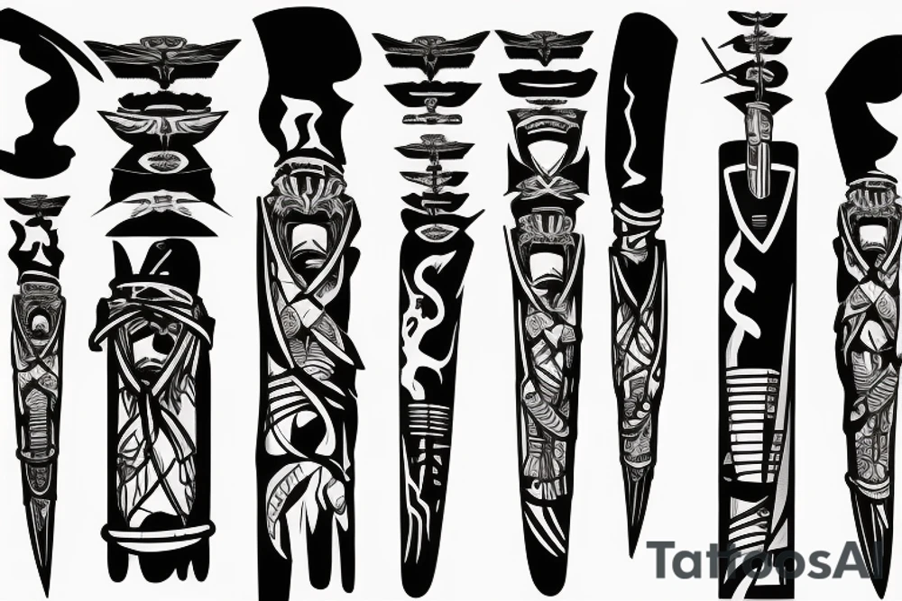 katana blade handle tattoo idea