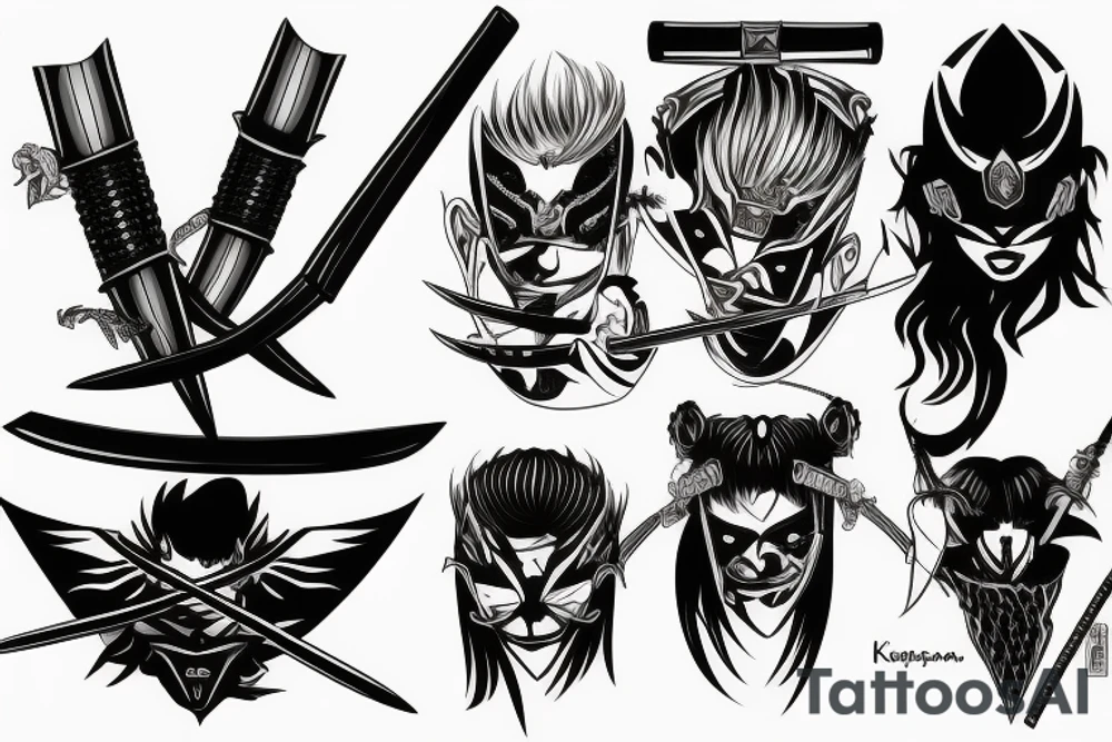 katana blade handle tattoo idea