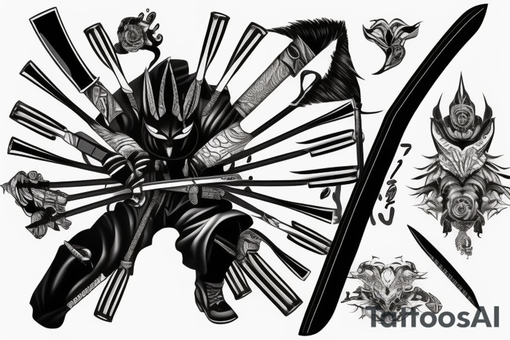 katana blade handle tattoo idea