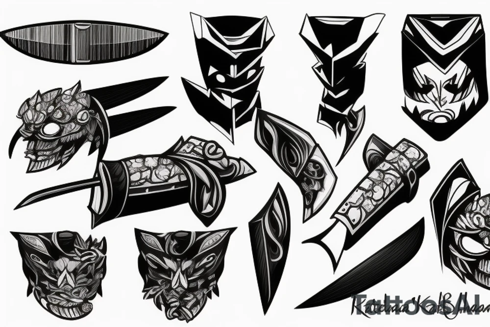 katana blade handle tattoo idea