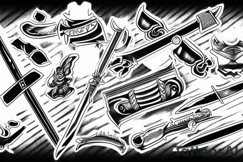 katana blade handle tattoo idea