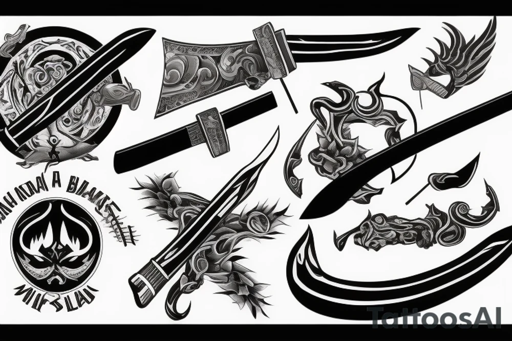 katana blade handle tattoo idea
