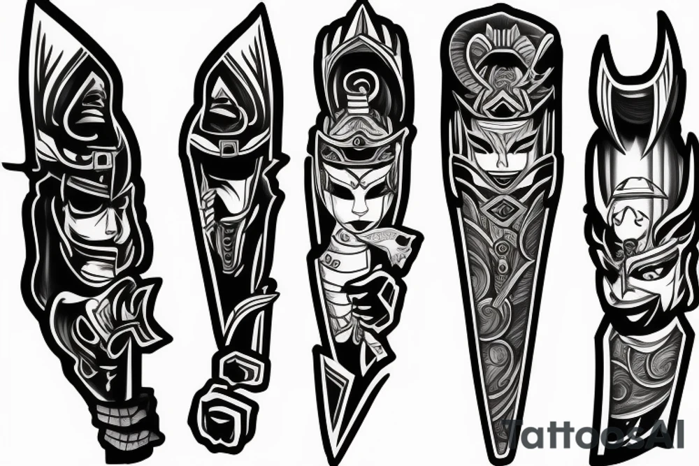 katana blade handle tattoo idea