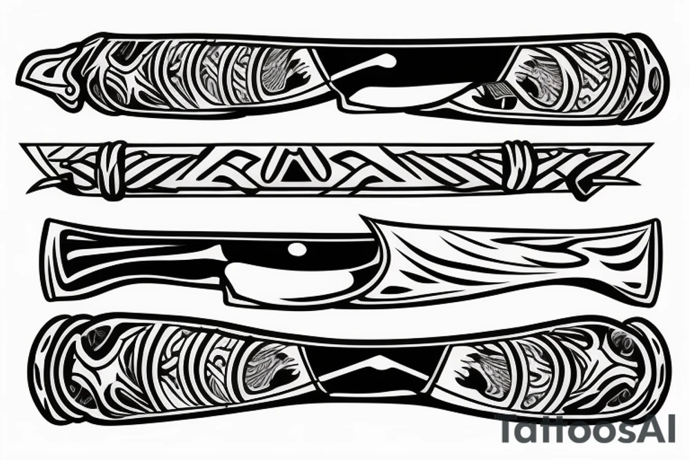 katana blade handle tattoo idea