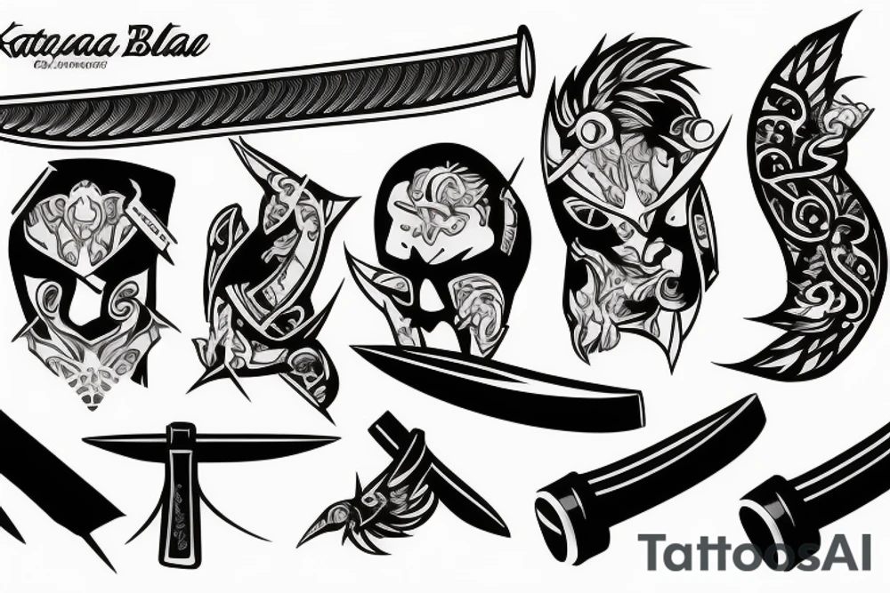 katana blade handle tattoo idea