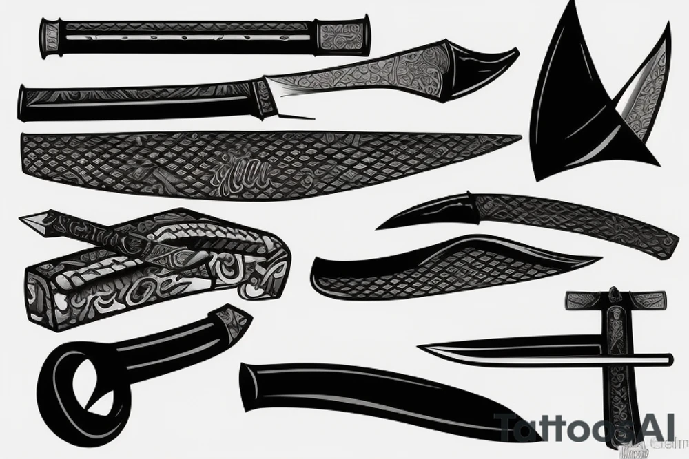 katana blade handle tattoo idea