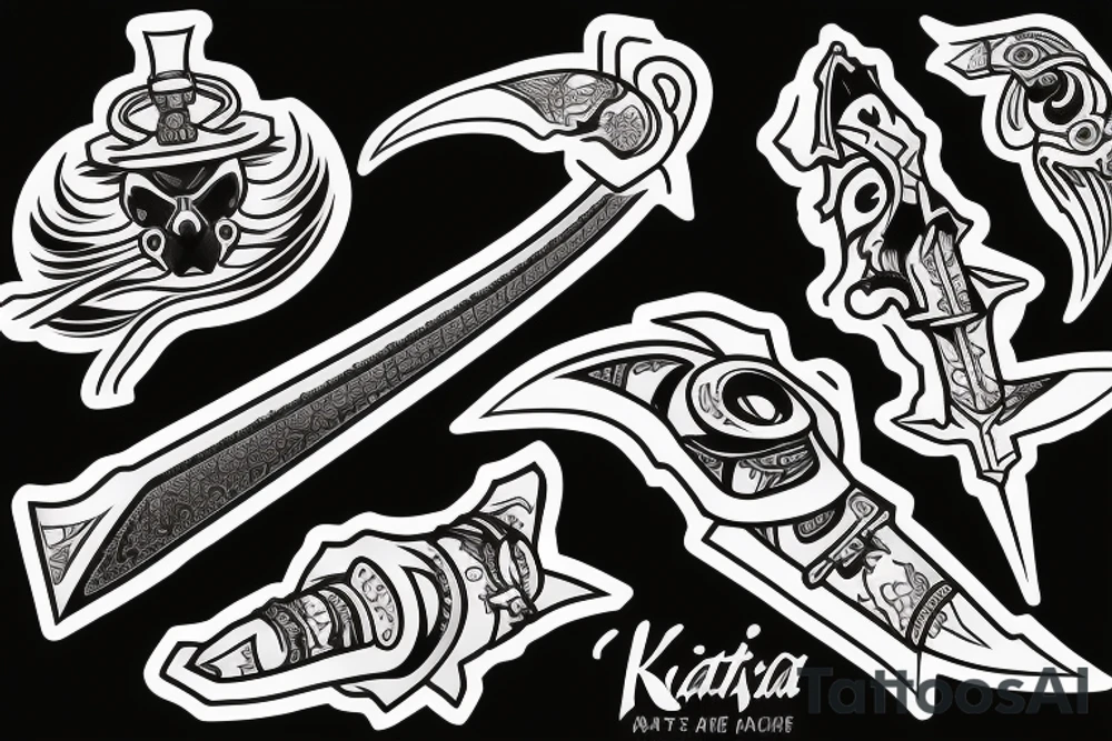 katana blade handle tattoo idea