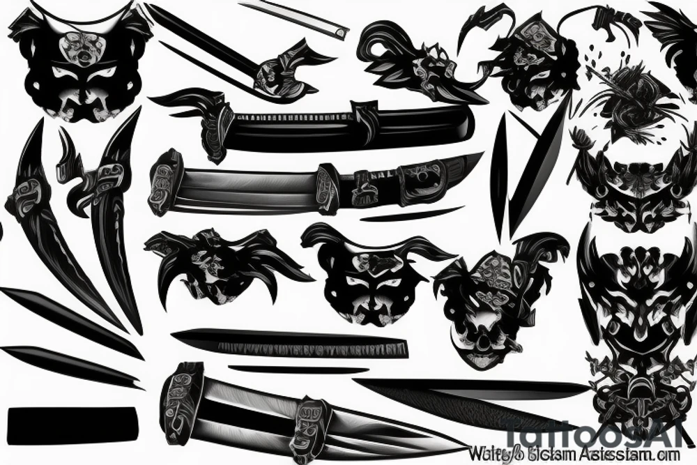 katana blade handle tattoo idea