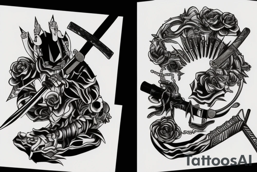 katana blade tattoo idea