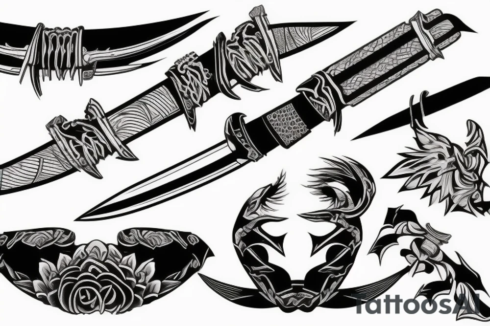 katana blade tattoo idea
