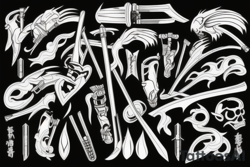 katana blade tattoo idea