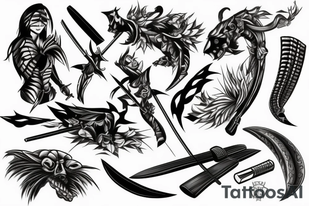 katana blade tattoo idea