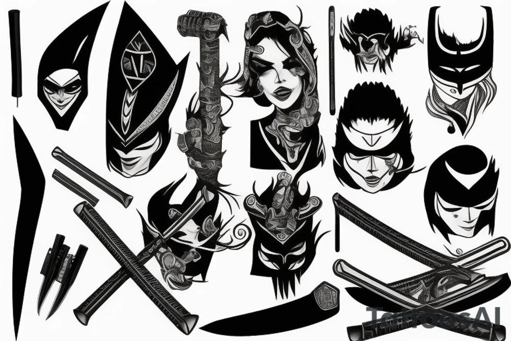 katana blade tattoo idea