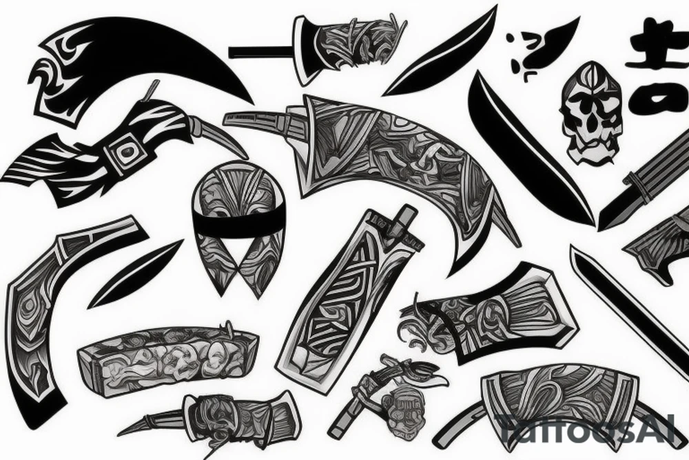 katana blade tattoo idea