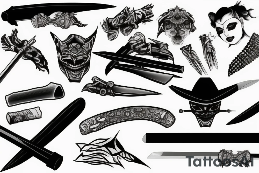 katana blade tattoo idea