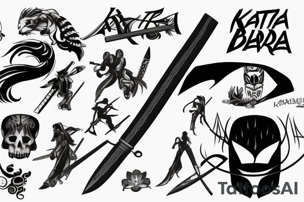 katana blade tattoo idea