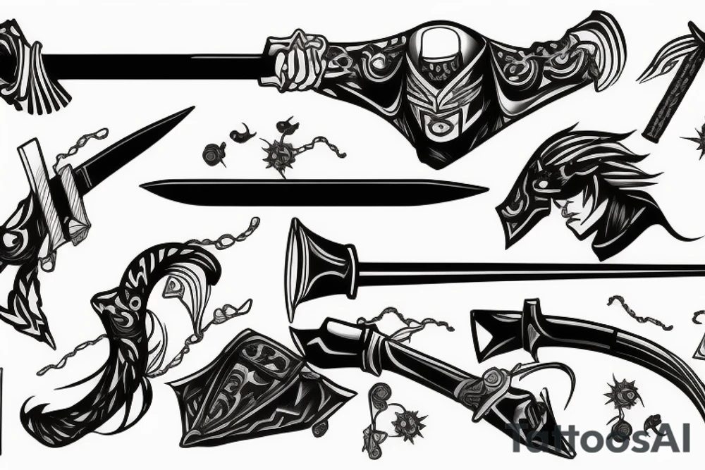 katana blade tattoo idea