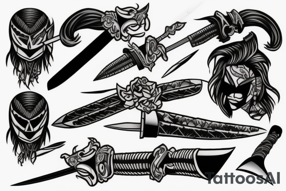 katana blade tattoo idea