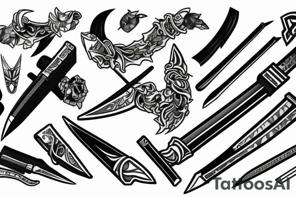 katana blade tattoo idea