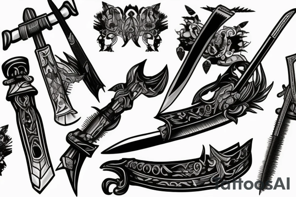katana blade tattoo idea