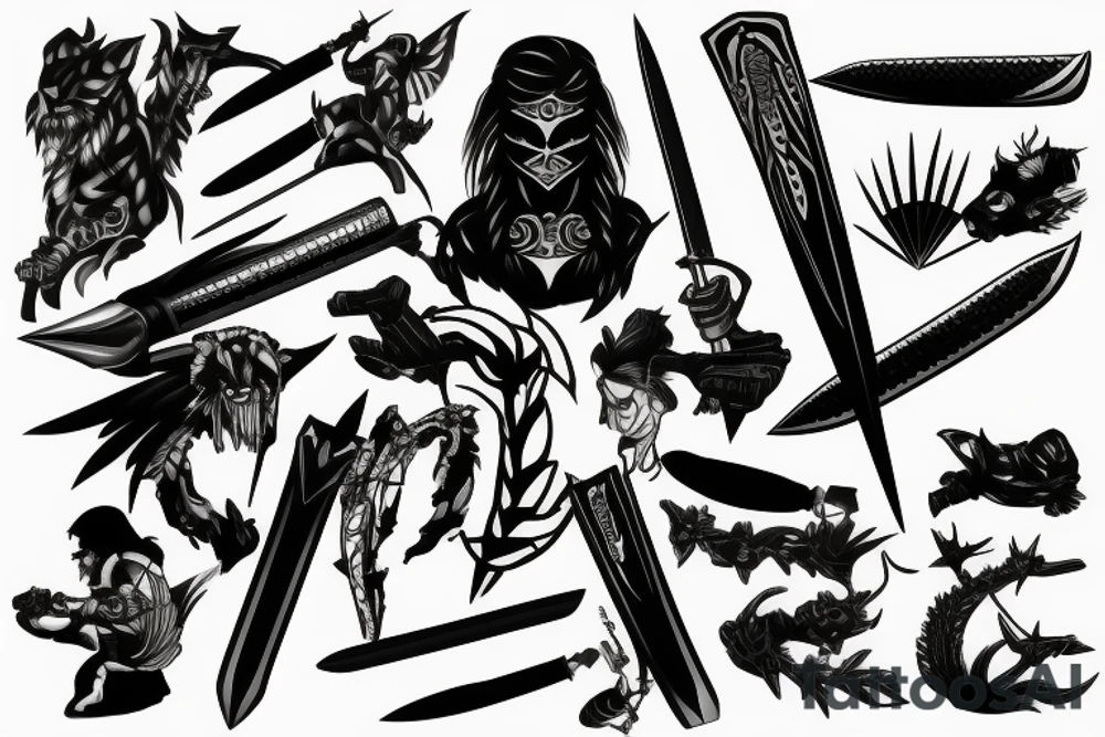 katana blade tattoo idea