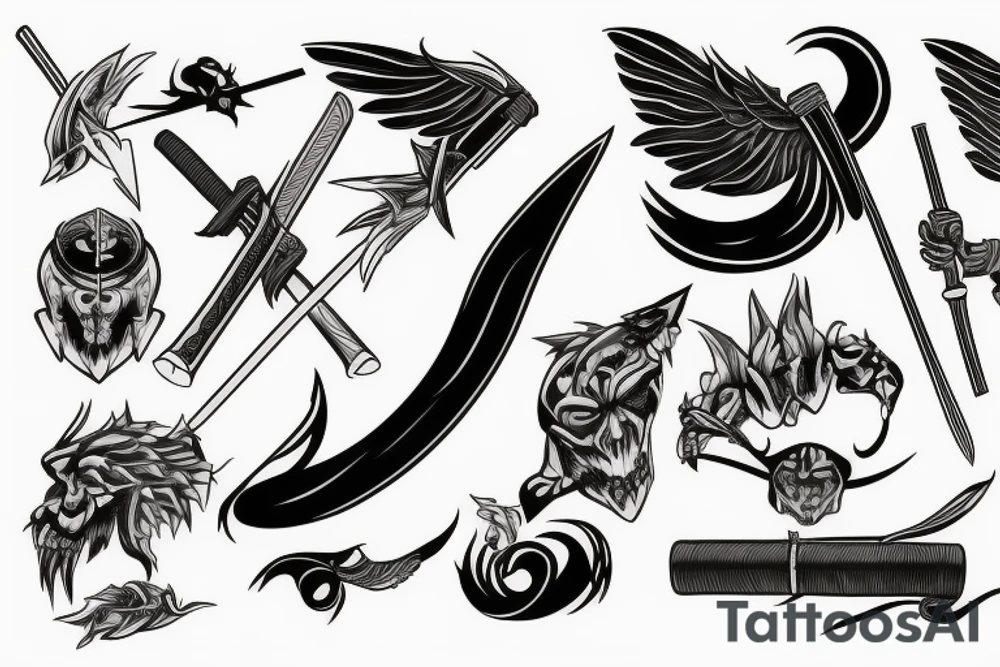 katana blade tattoo idea