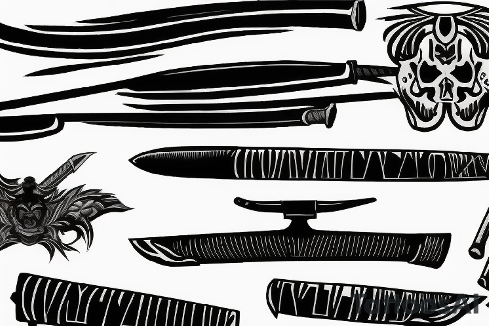 katana blade tattoo idea