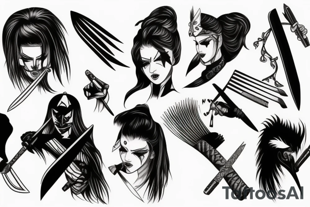 katana blade tattoo idea