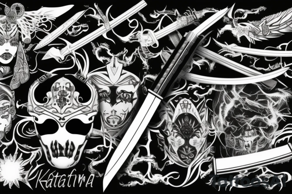 katana blade tattoo idea