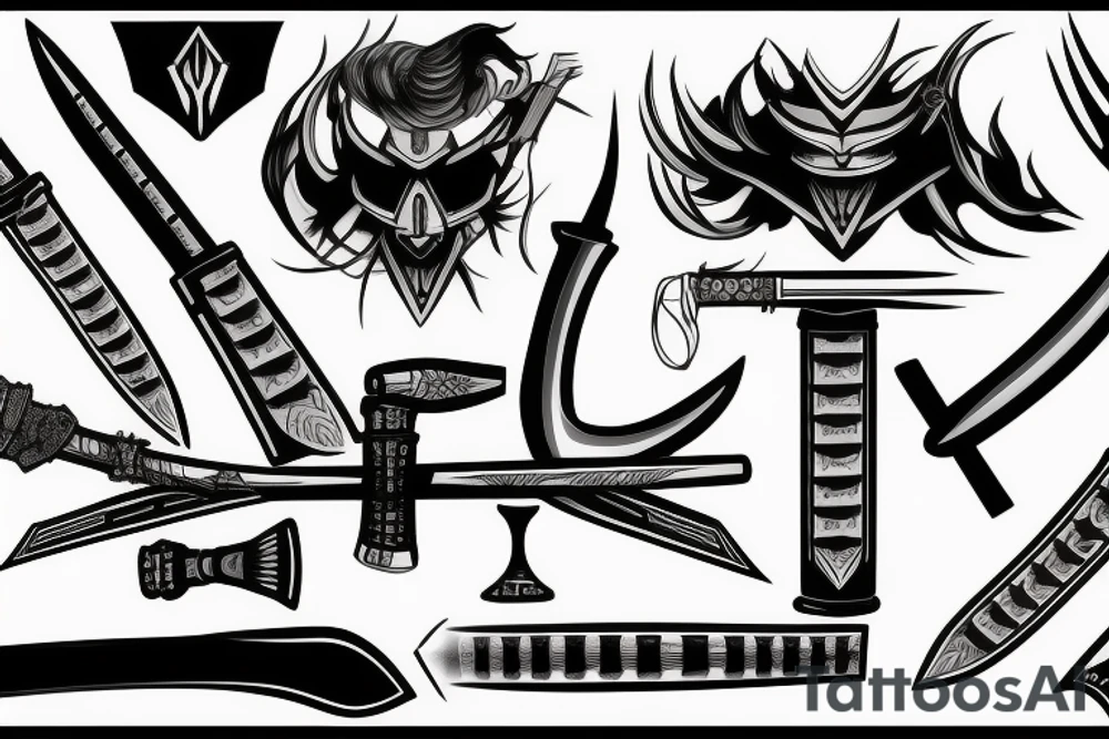 katana blade tattoo idea