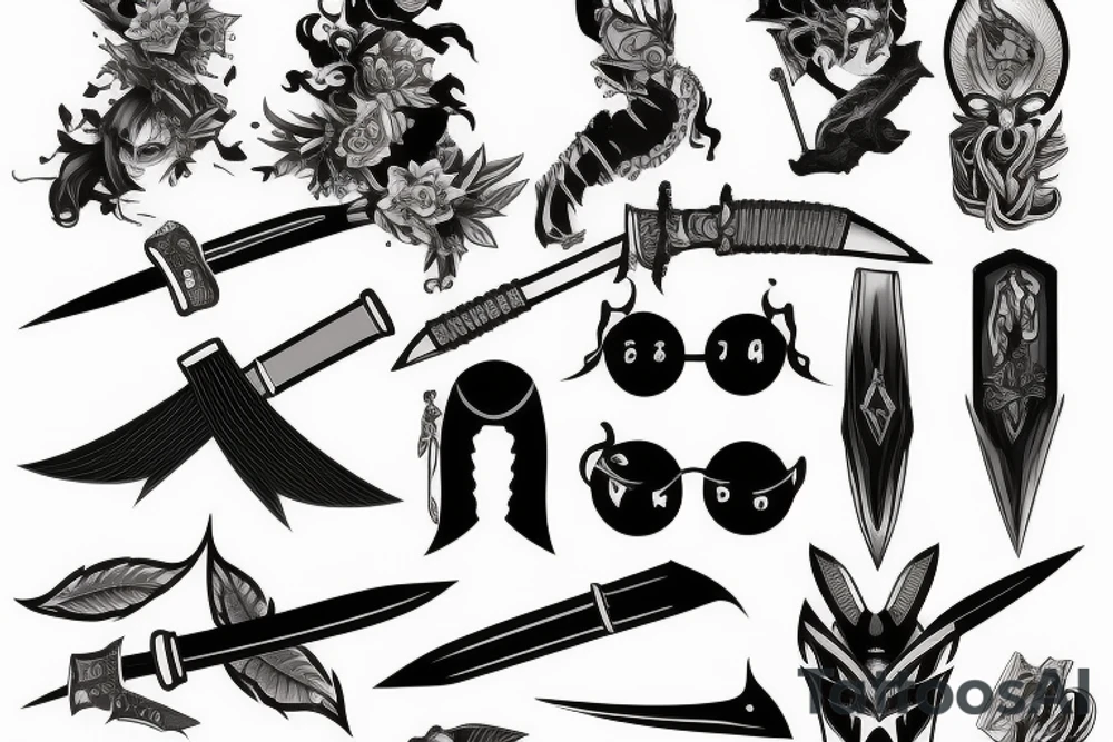 katana blade tattoo idea