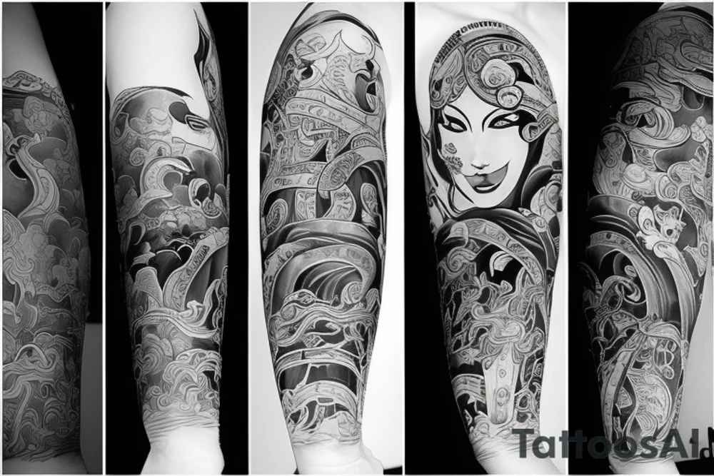 katana style tattoo idea