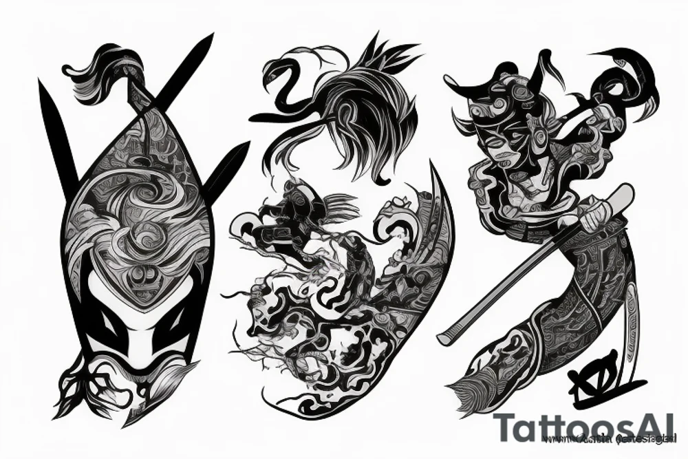 katana style tattoo idea