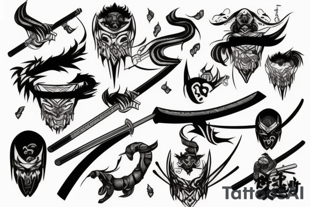 katana style tattoo idea