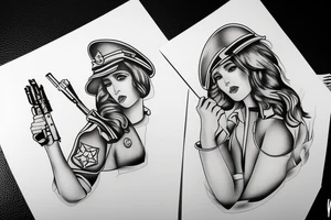 russian military girl tattoo idea