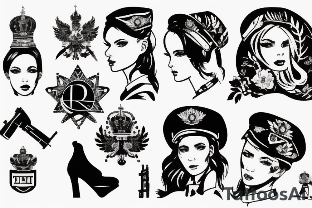 russian military girl tattoo idea