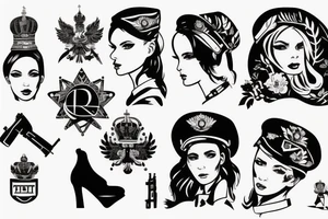 russian military girl tattoo idea