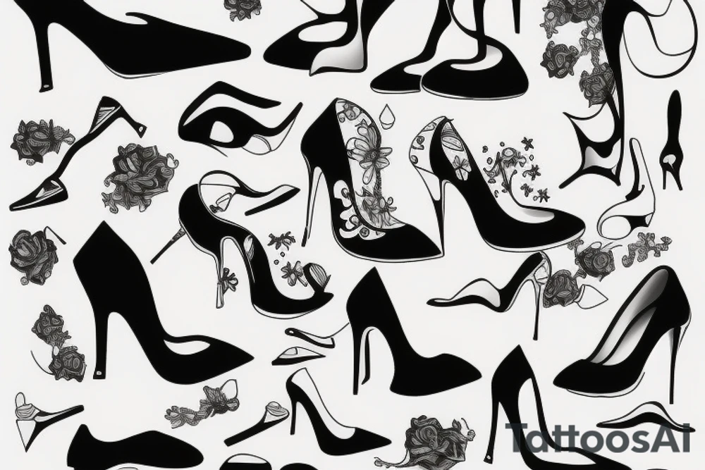 high heels girl tattoo idea