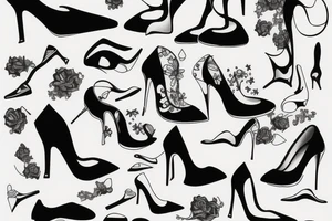 high heels girl tattoo idea