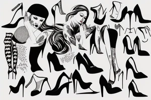 high heels girl tattoo idea