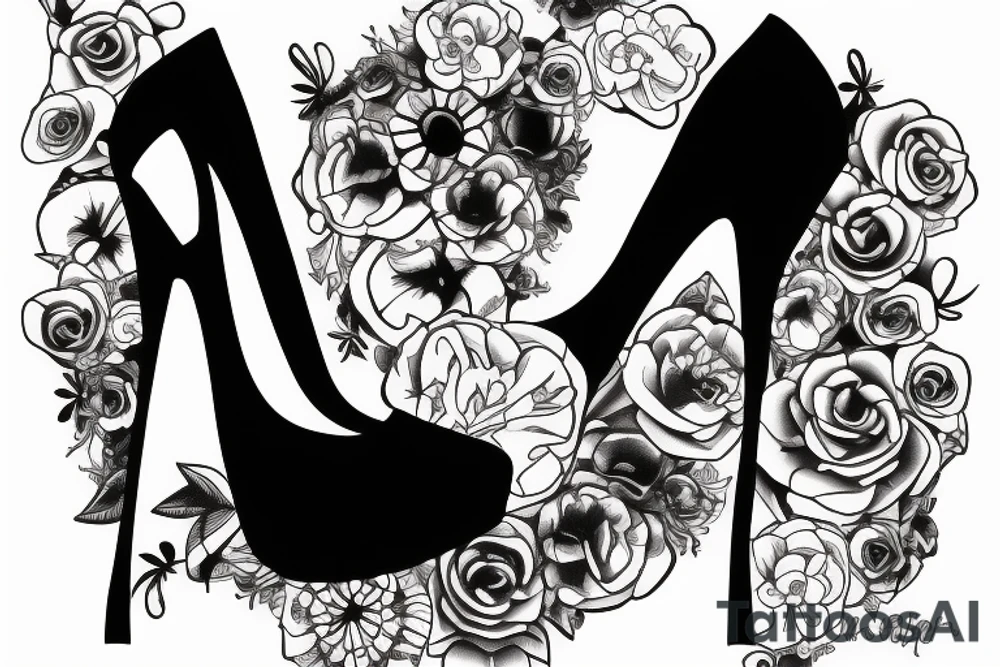 high heels girl tattoo idea
