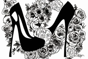 high heels girl tattoo idea